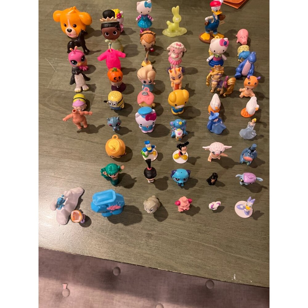 Lot Of 50+ Mixed Miniature Figurines & Toys Including Hello Kitty Disney Princes